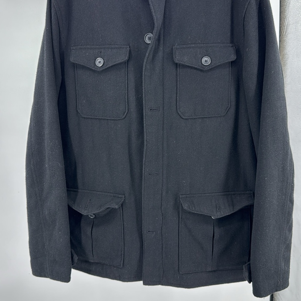 Old Navy Men's black Field Jacket wool blend XLT winter casual fall career - Picture 4 of 10